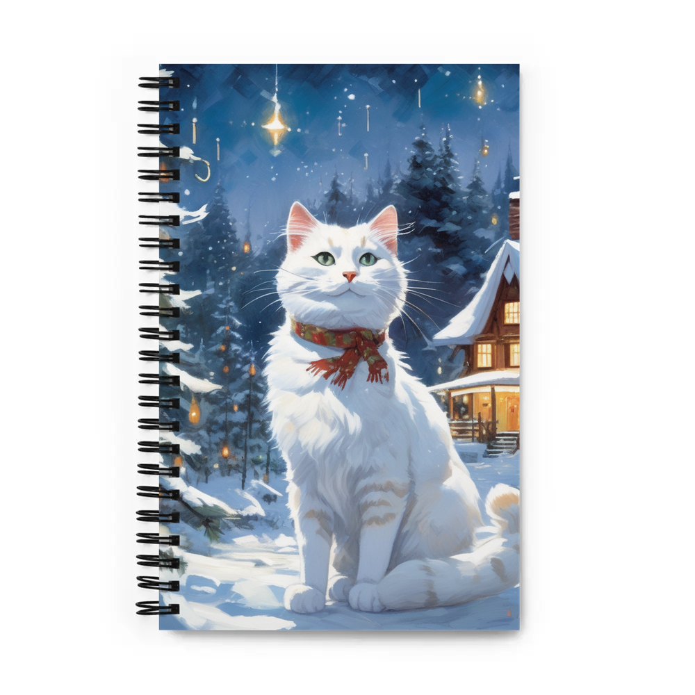 PugMug Custom White Companion Cat Spiral Notebook