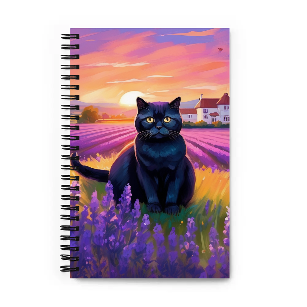 PugMug Custom Black Scottish Fold Cat Spiral Notebook