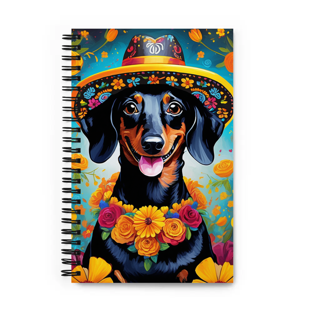 PugMug Custom Black Dachshund Spiral Notebook