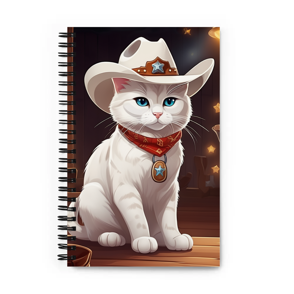 PugMug Custom White Companion Cat Spiral Notebook