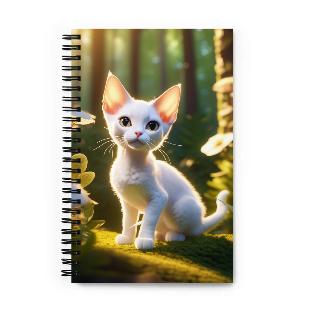 PugMug Custom White Devon Rex Cat Spiral Notebook