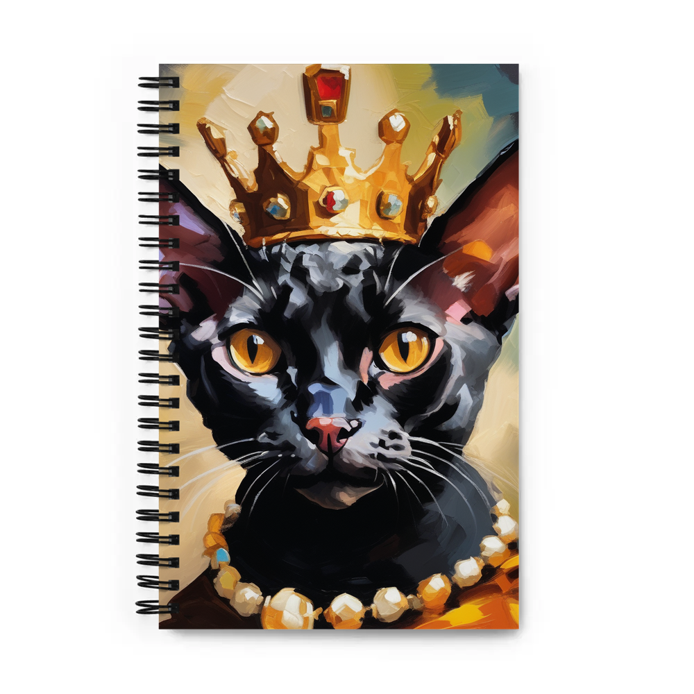 PugMug Custom Black Devon Rex Cat Spiral Notebook