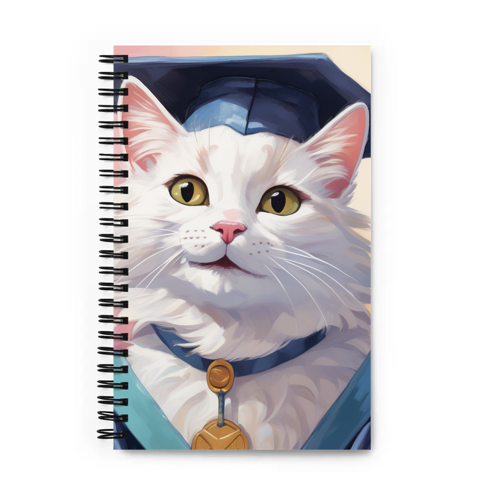 PugMug Custom White Companion Cat Spiral Notebook