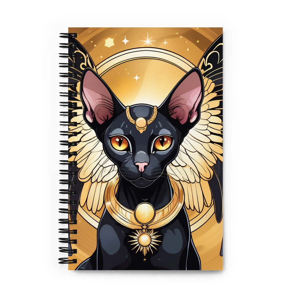PugMug Custom Black Sphynx Cat Spiral Notebook