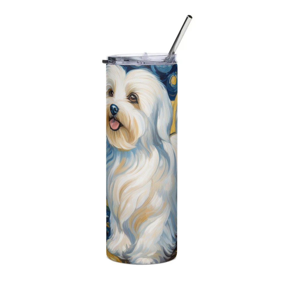PugMug Custom White Havanese Dog Stainless Steel Tumbler