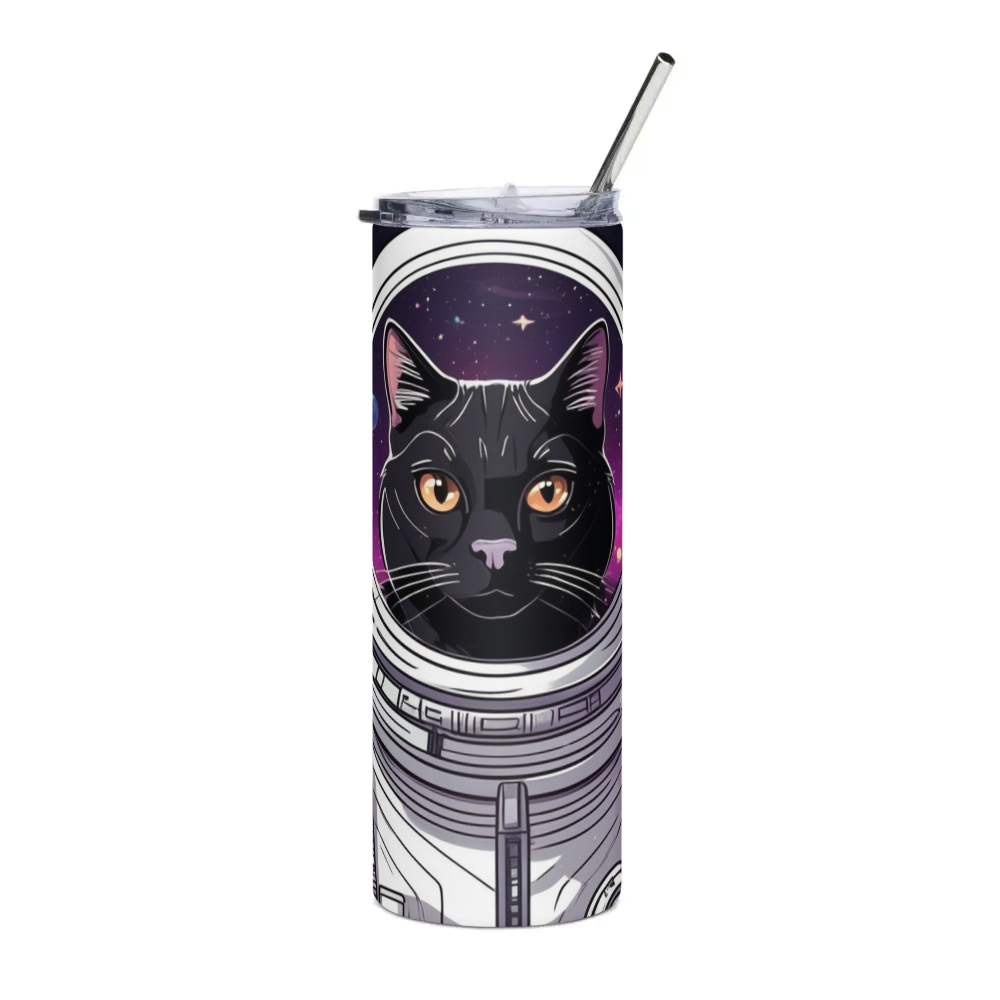 PugMug Custom Black Exotic Cat Stainless Steel Tumbler