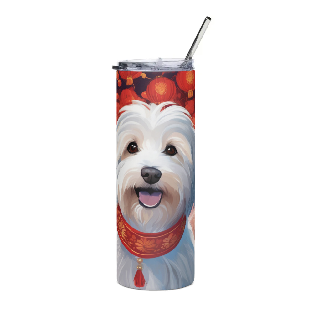 PugMug Custom White Havanese Dog Stainless Steel Tumbler