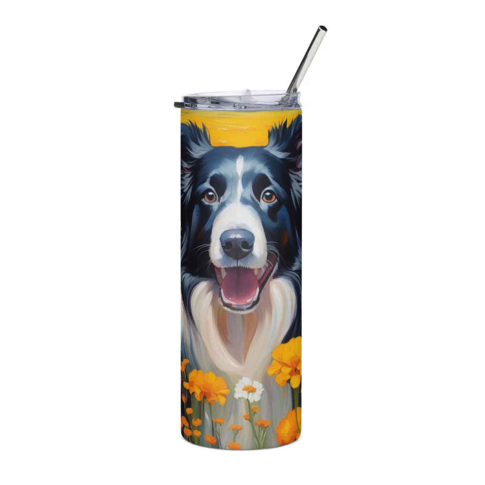 PugMug Custom Border Collie Stainless Steel Tumbler