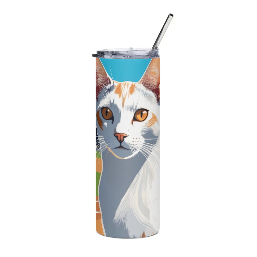 PugMug Custom White Abyssinian Cat Stainless Steel Tumbler
