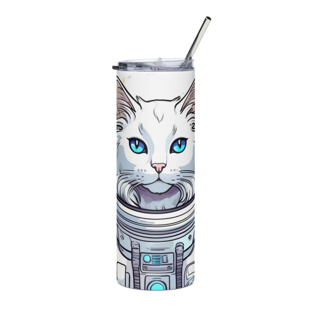 PugMug Custom White Ragdoll Cat Stainless Steel Tumbler