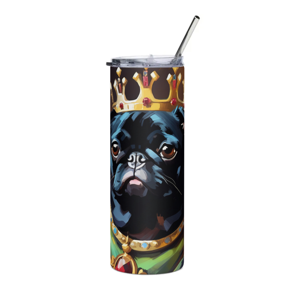 PugMug Custom Black Pug Stainless Steel Tumbler