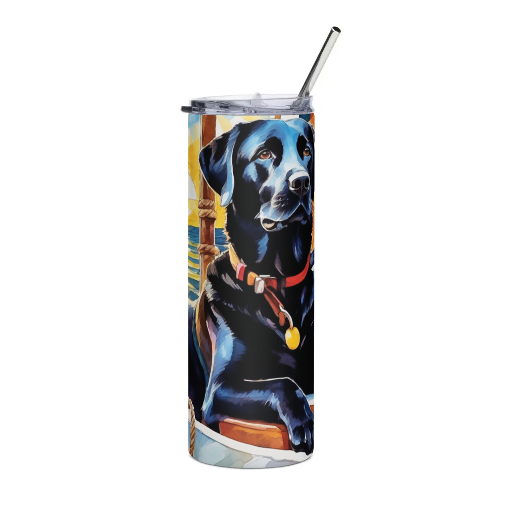 PugMug Custom Black Labrador Retriever Stainless Steel Tumbler