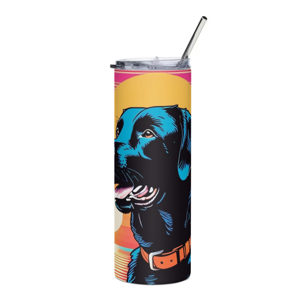 PugMug Custom Black Labrador Retriever Stainless Steel Tumbler