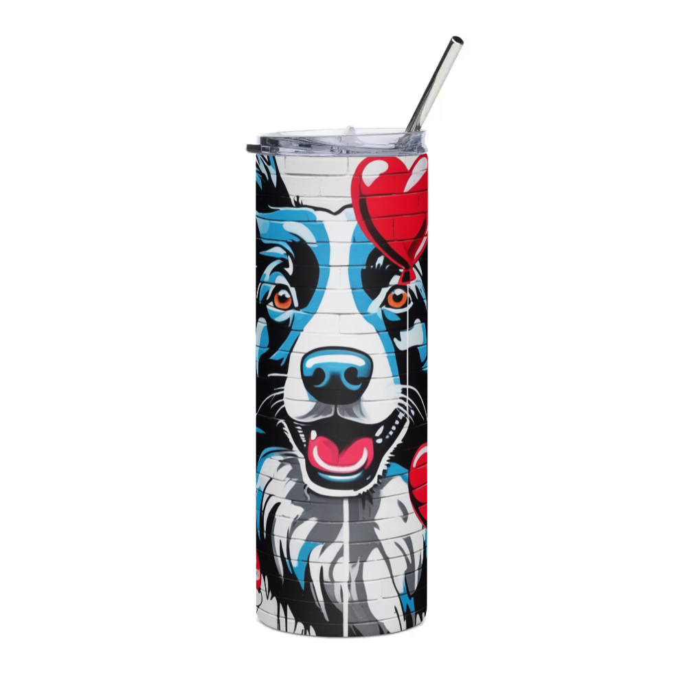 PugMug Custom Border Collie Stainless Steel Tumbler