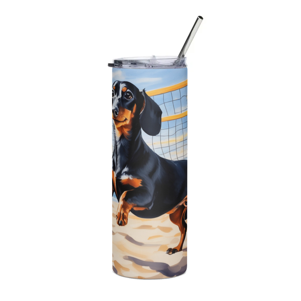 PugMug Custom Black Dachshund Stainless Steel Tumbler