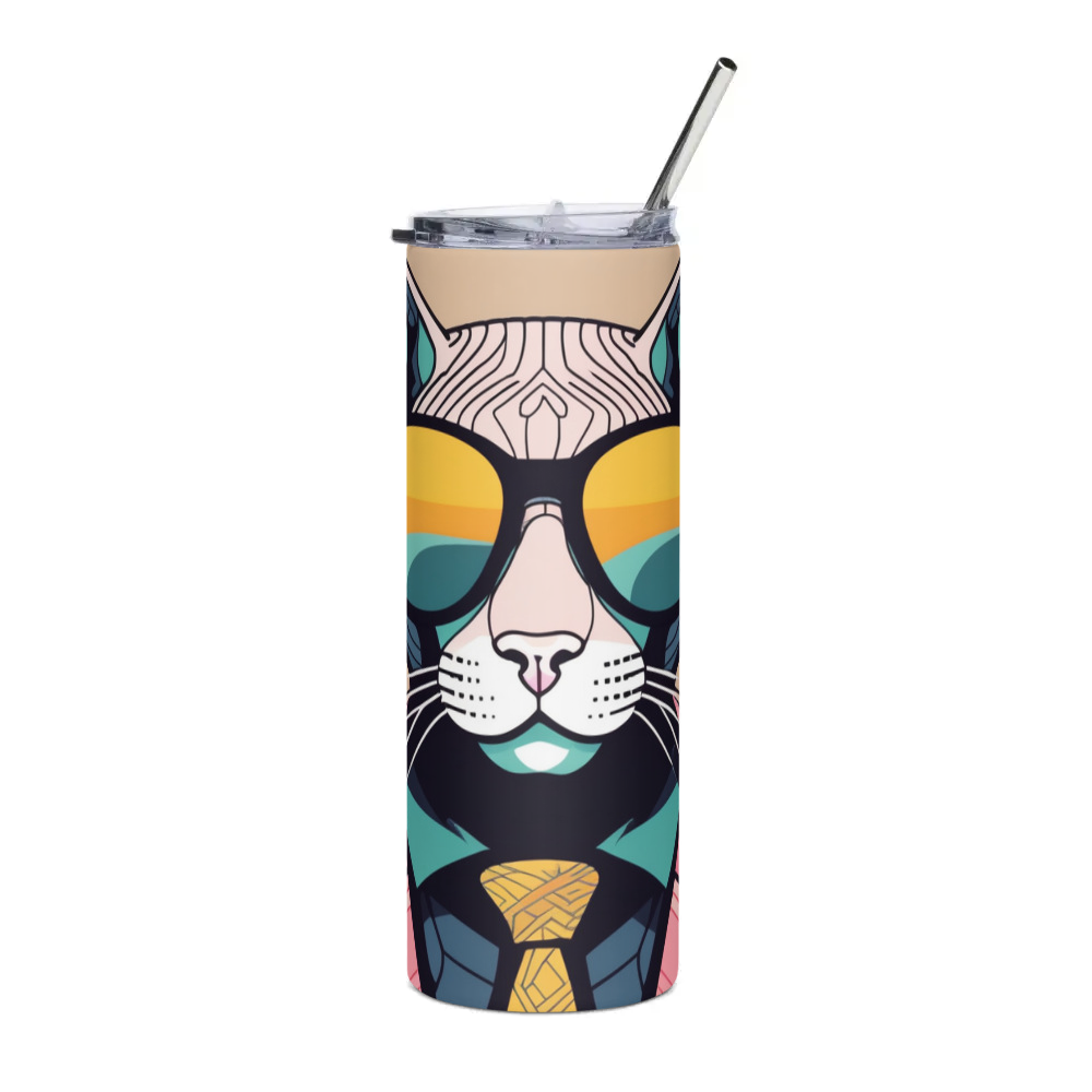 PugMug Custom Tabby Sphynx Cat Stainless Steel Tumbler