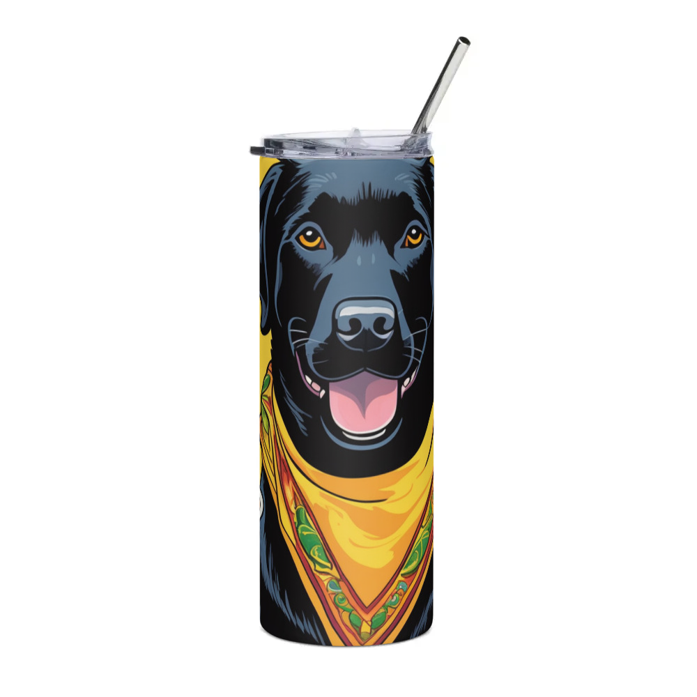 PugMug Custom Black Labrador Retriever Stainless Steel Tumbler