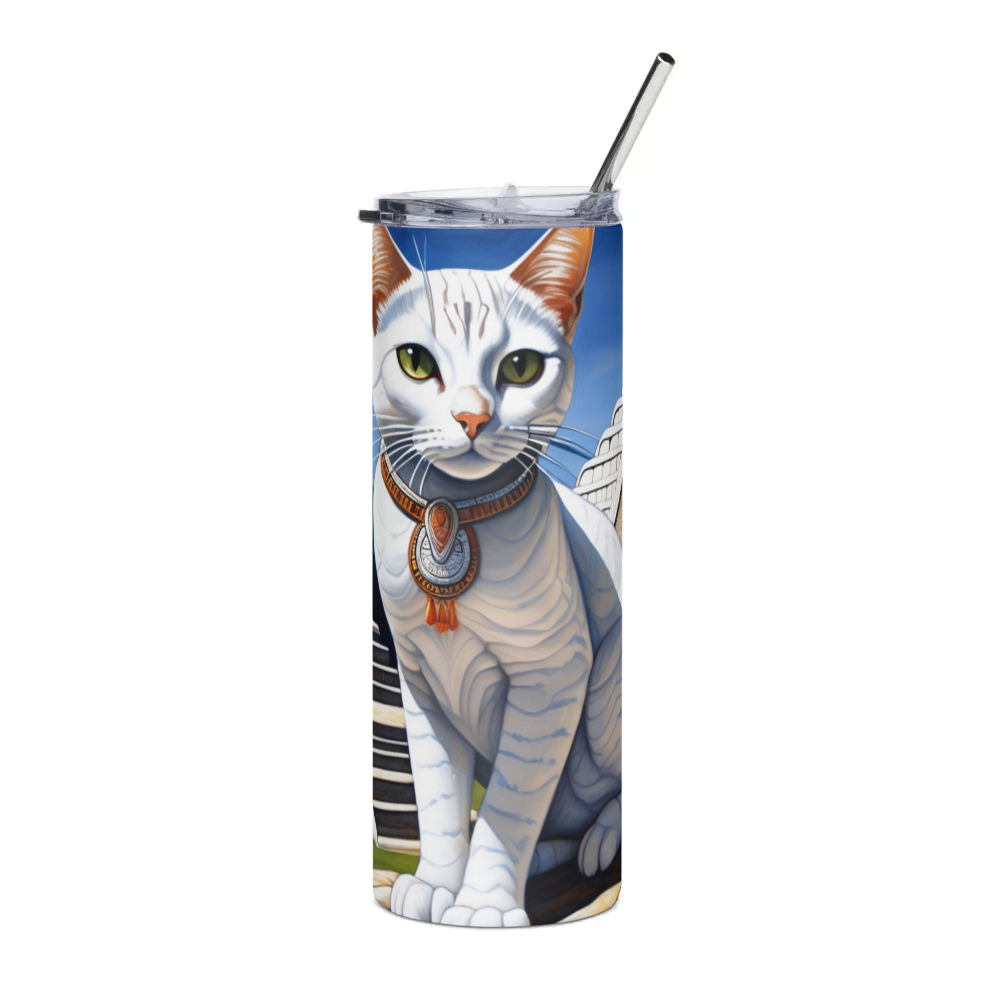 PugMug Custom White Companion Cat Stainless Steel Tumbler