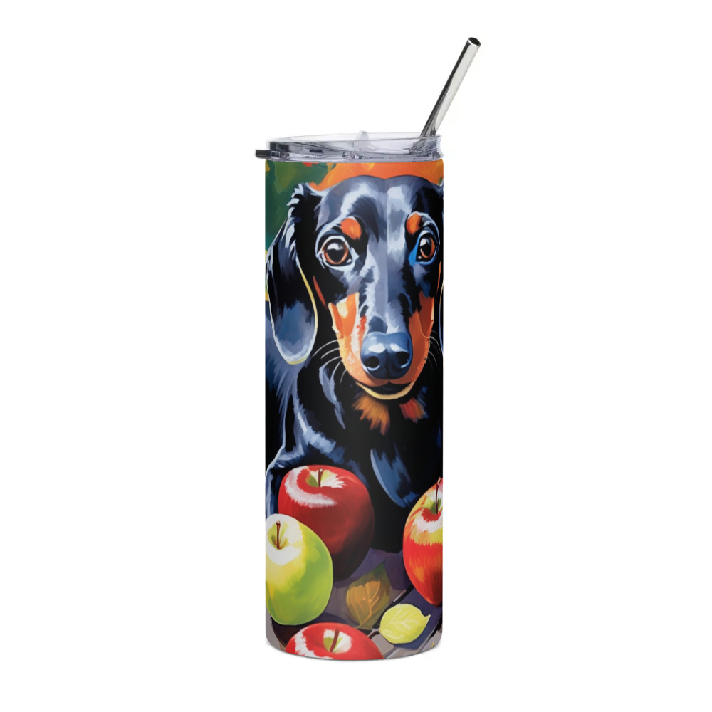 PugMug Custom Black Dachshund Stainless Steel Tumbler