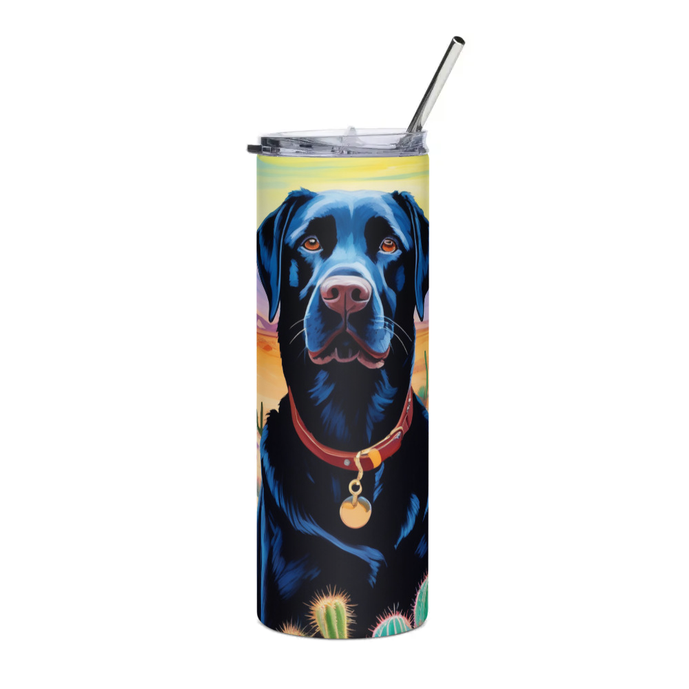 PugMug Custom Black Labrador Retriever Stainless Steel Tumbler