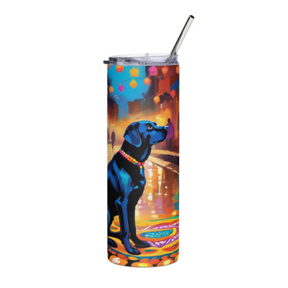 PugMug Custom Black Labrador Retriever Stainless Steel Tumbler