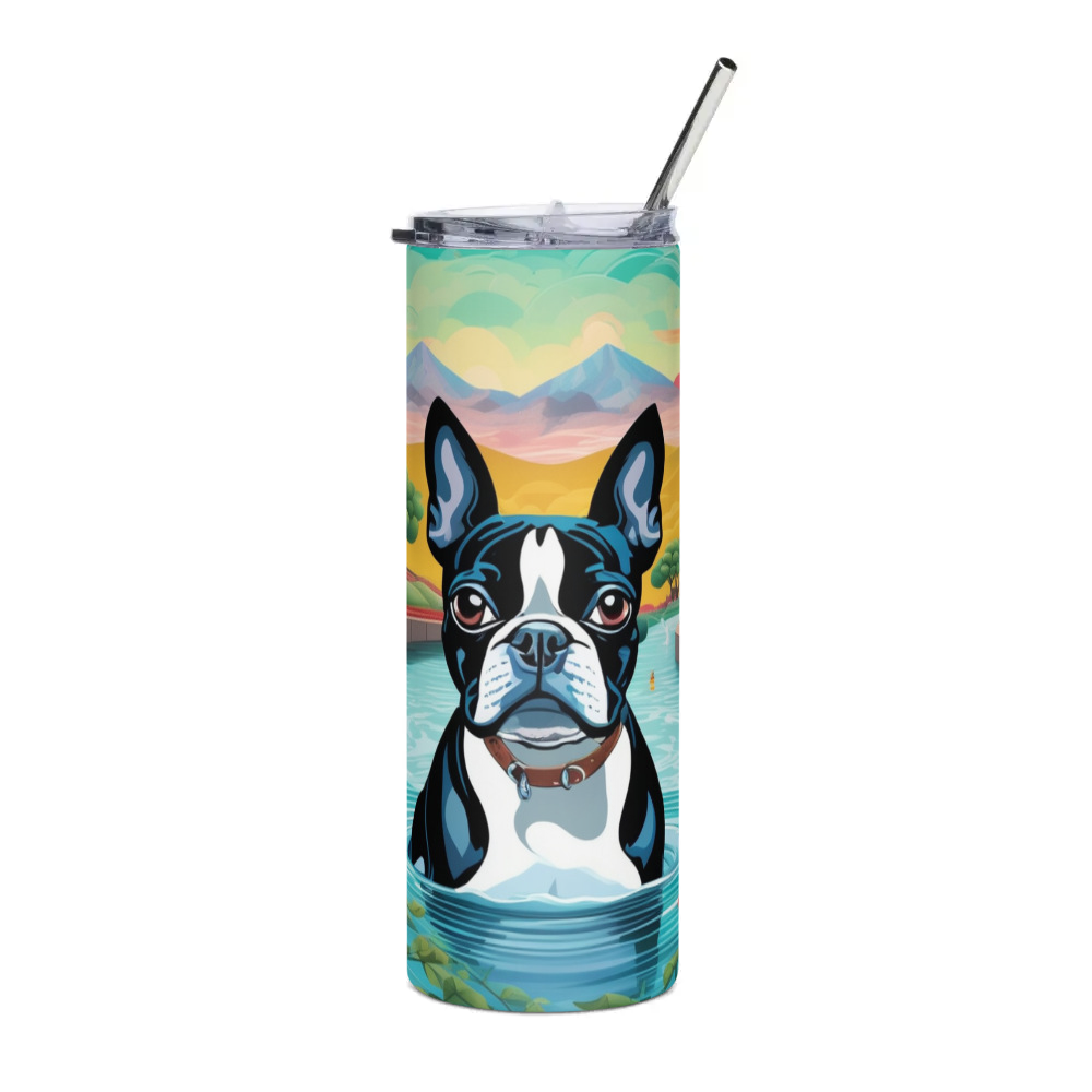 PugMug Custom Boston Terrier Stainless Steel Tumbler