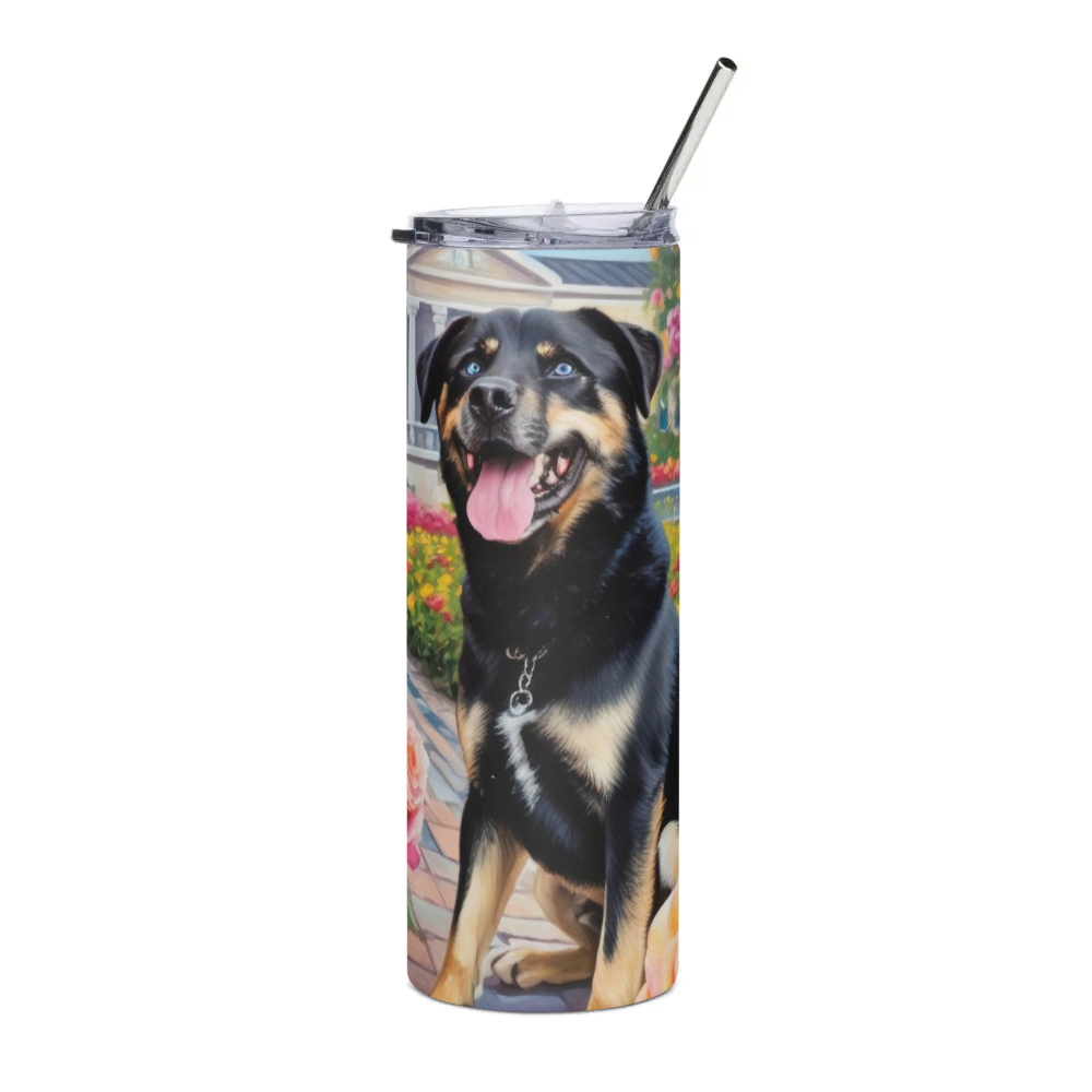 PugMug Custom Blue Stainless Steel Tumbler