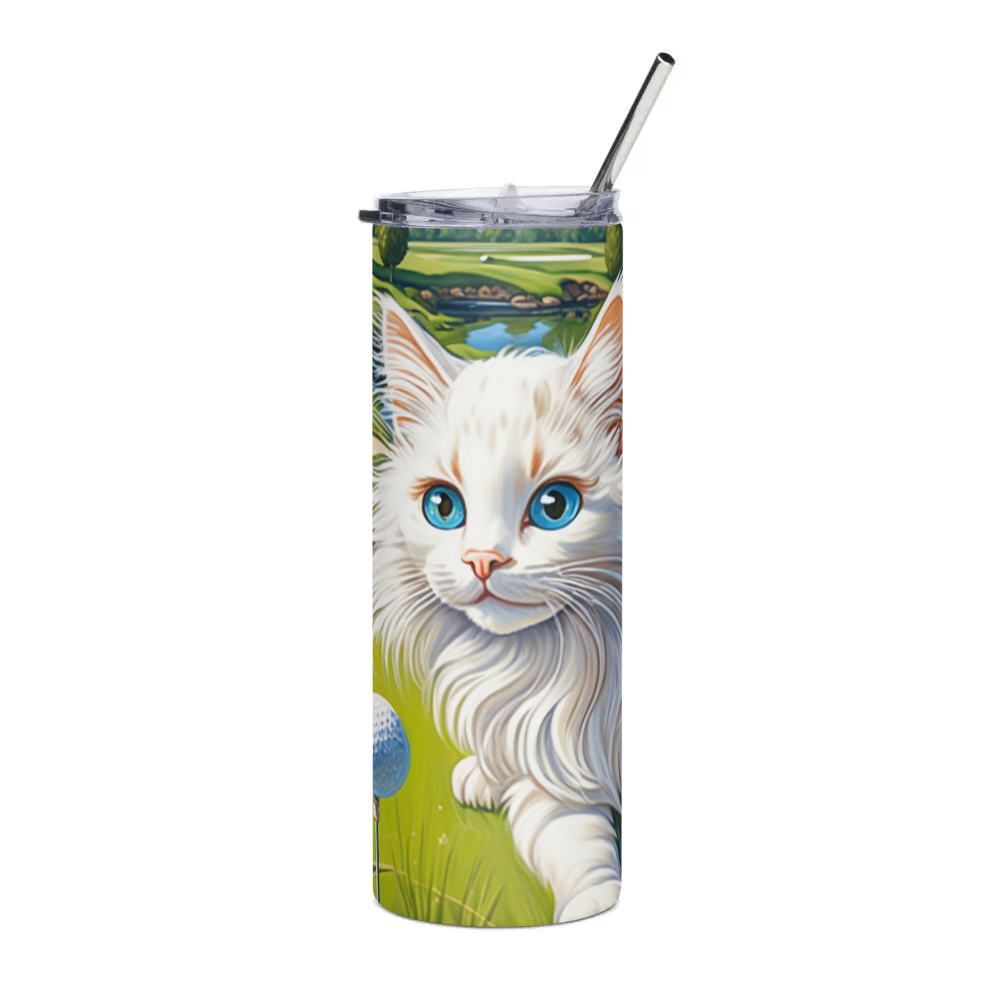 PugMug Custom White Ragdoll Cat Stainless Steel Tumbler