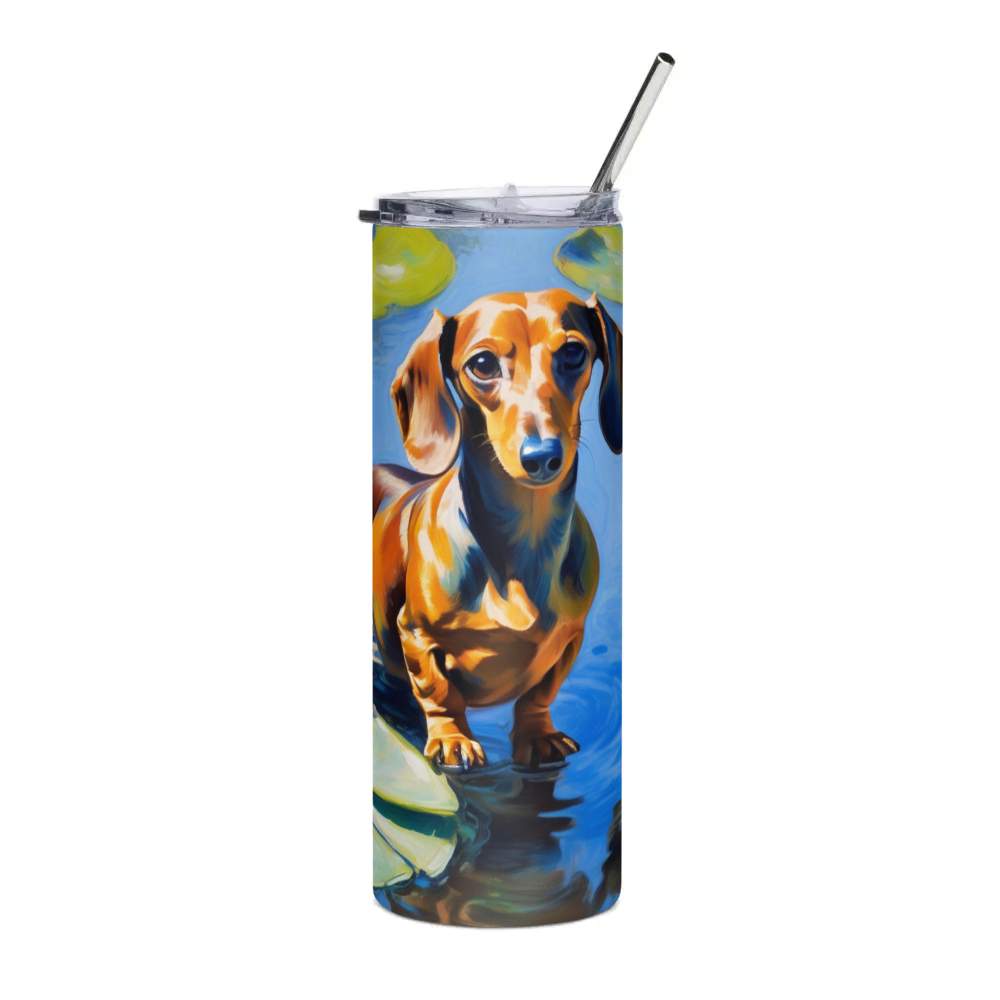 PugMug Custom Tan Dachshund Stainless Steel Tumbler