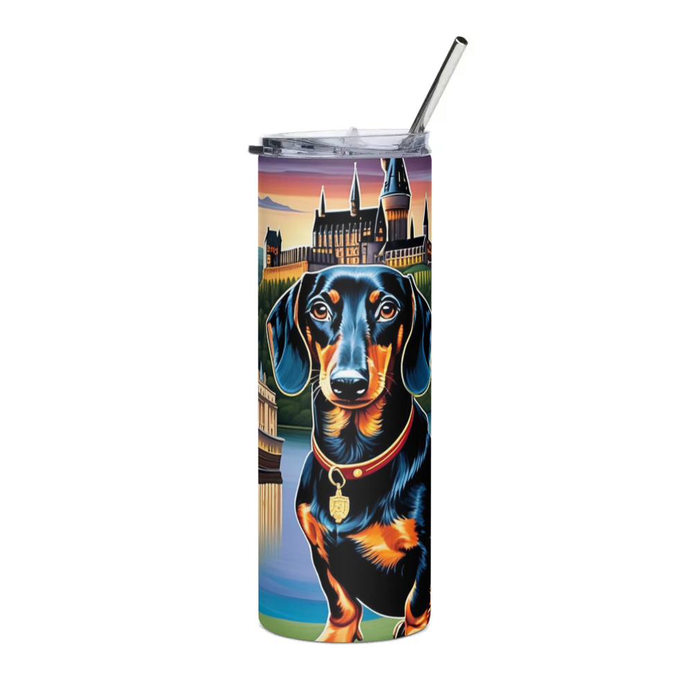 PugMug Custom Black Dachshund Stainless Steel Tumbler