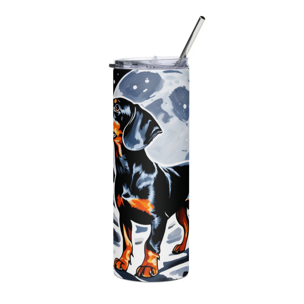 PugMug Custom Black Dachshund Stainless Steel Tumbler