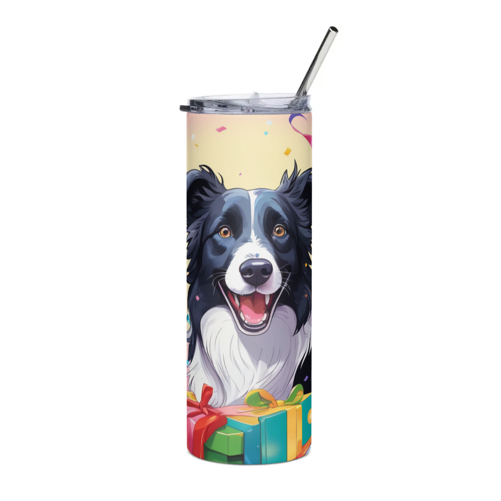 PugMug Custom Border Collie Stainless Steel Tumbler