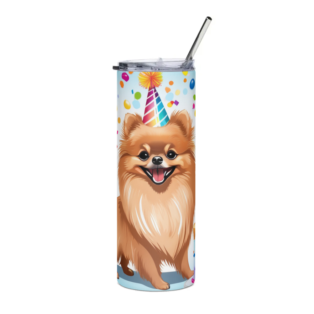 PugMug Custom Tan Pomeranian Stainless Steel Tumbler