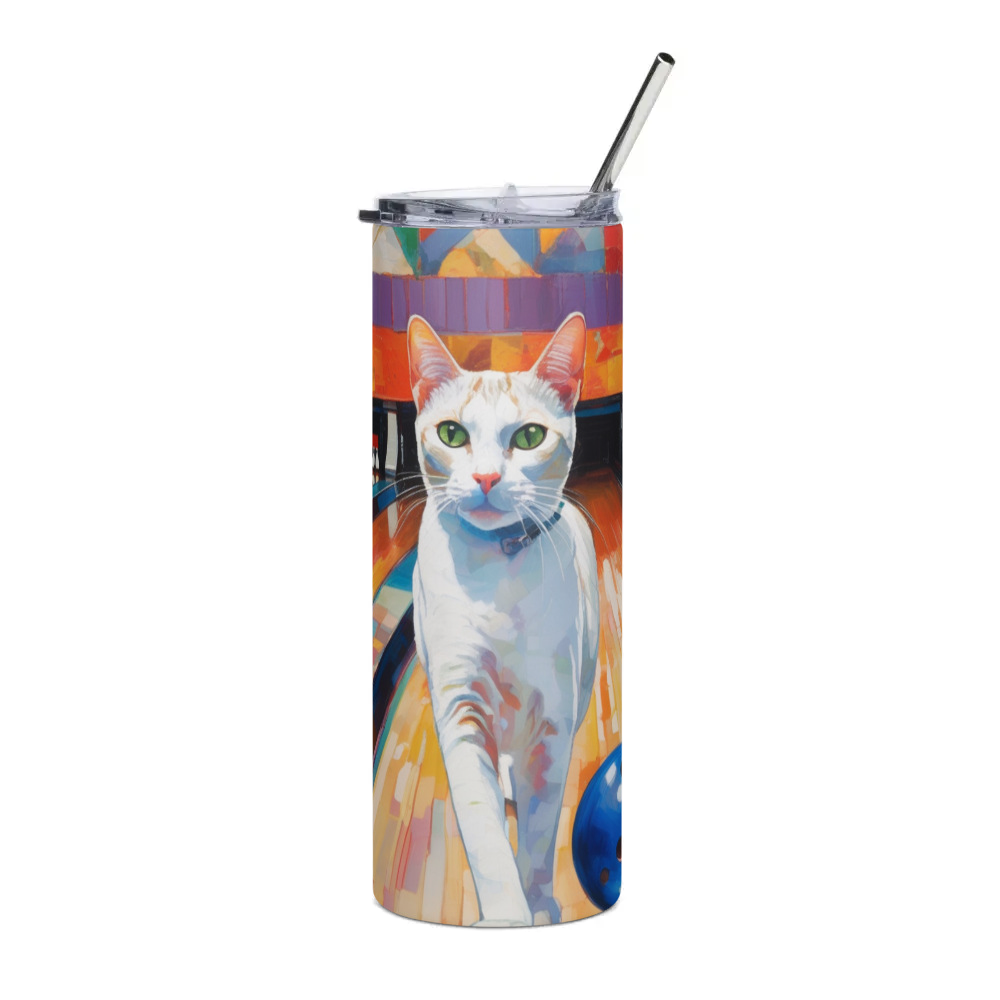 PugMug Custom White Abyssinian Cat Stainless Steel Tumbler