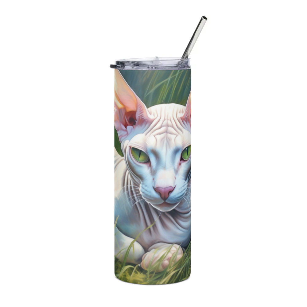 PugMug Custom White Sphynx Cat Stainless Steel Tumbler