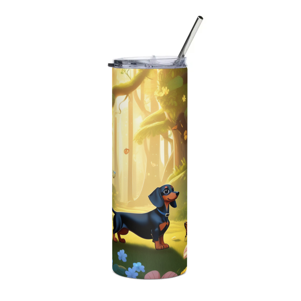PugMug Custom Black Dachshund Stainless Steel Tumbler