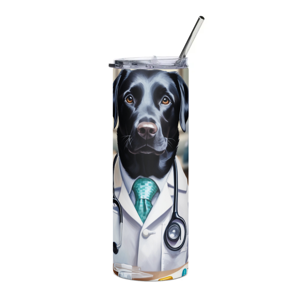 PugMug Custom Black Labrador Retriever Stainless Steel Tumbler