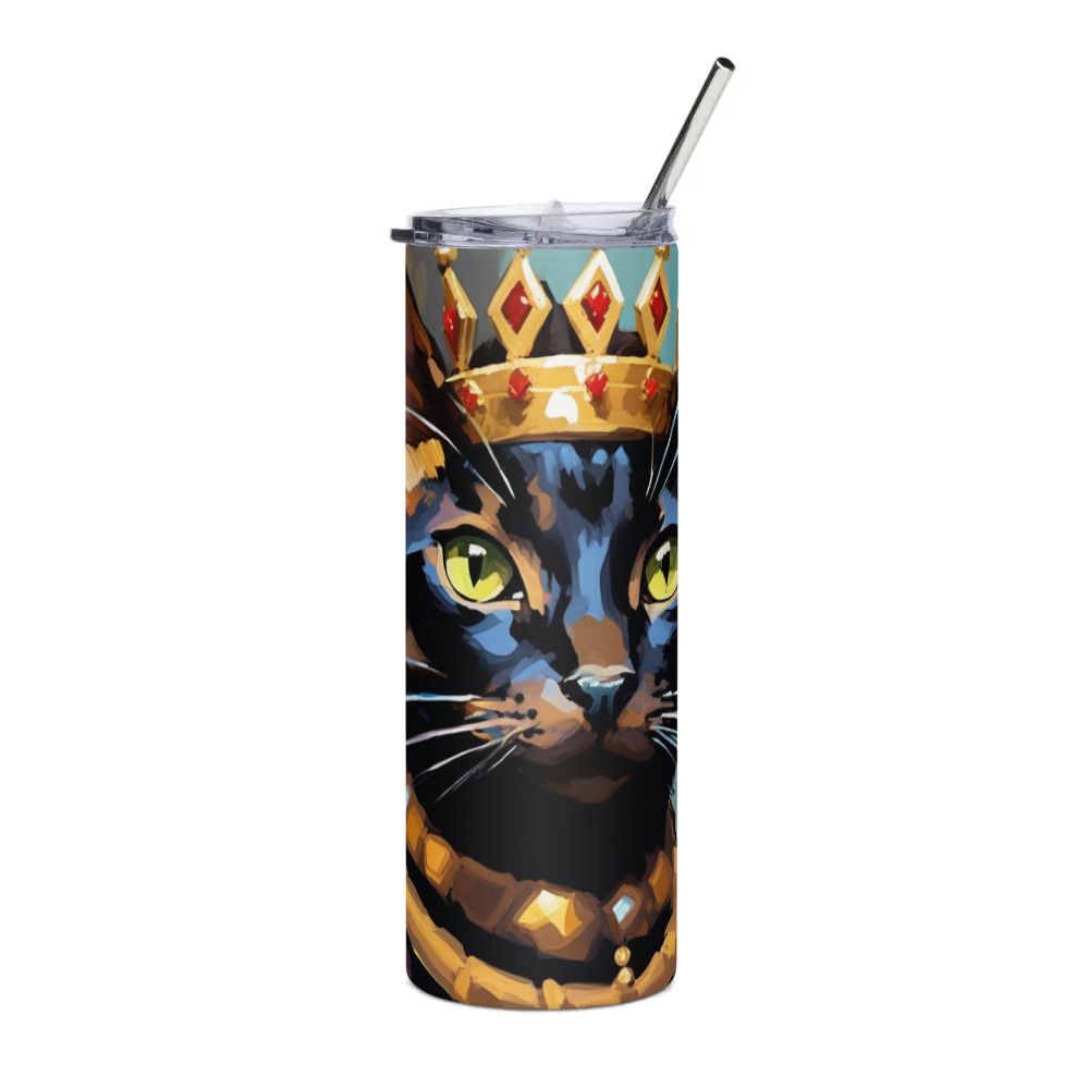 PugMug Custom Black Abyssinian Cat Stainless Steel Tumbler