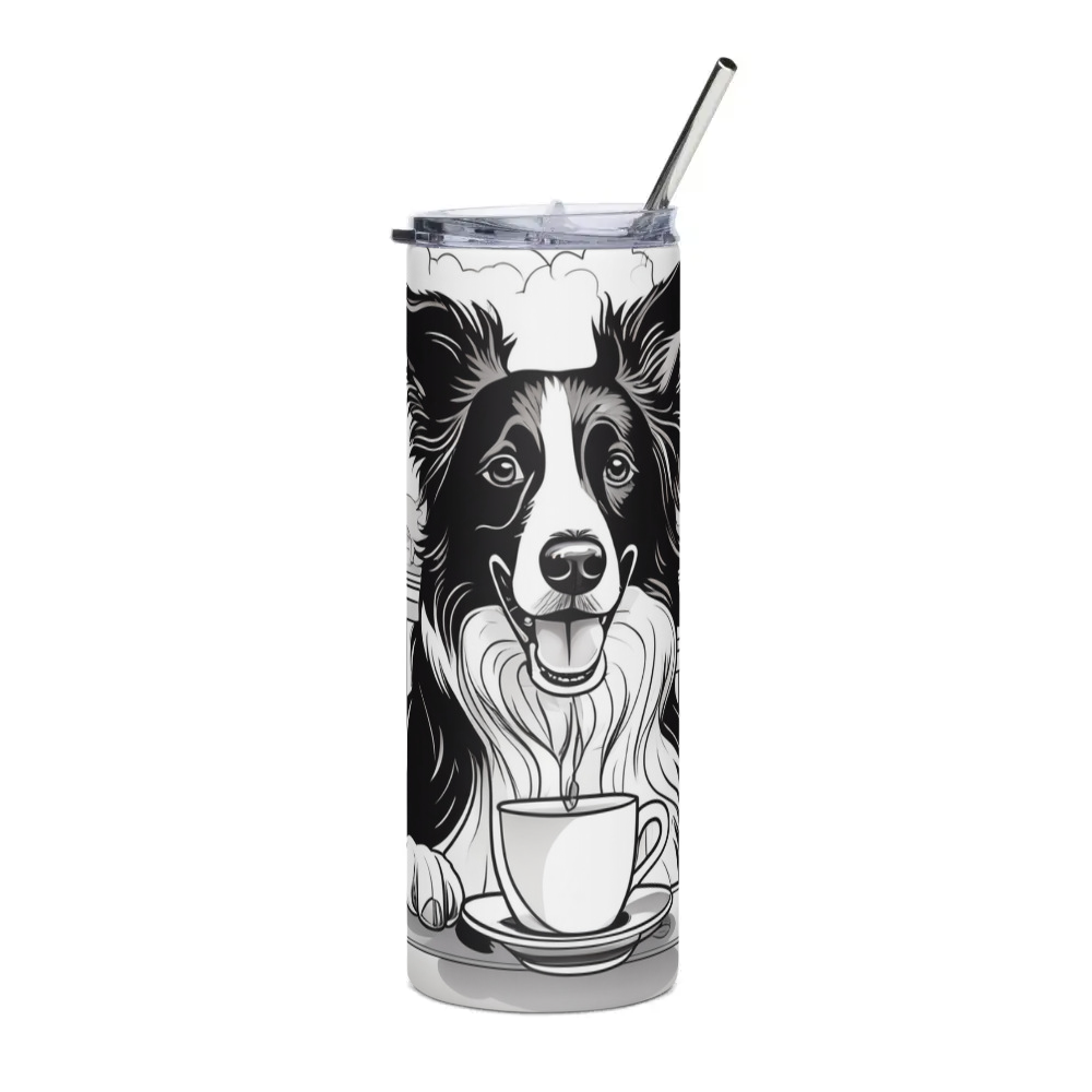 PugMug Custom Border Collie Stainless Steel Tumbler