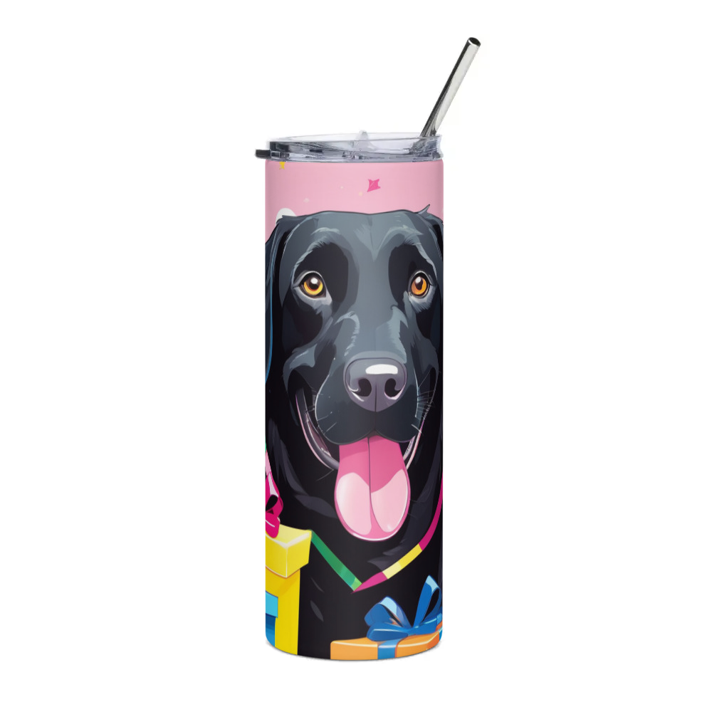 PugMug Custom Black Labrador Retriever Stainless Steel Tumbler