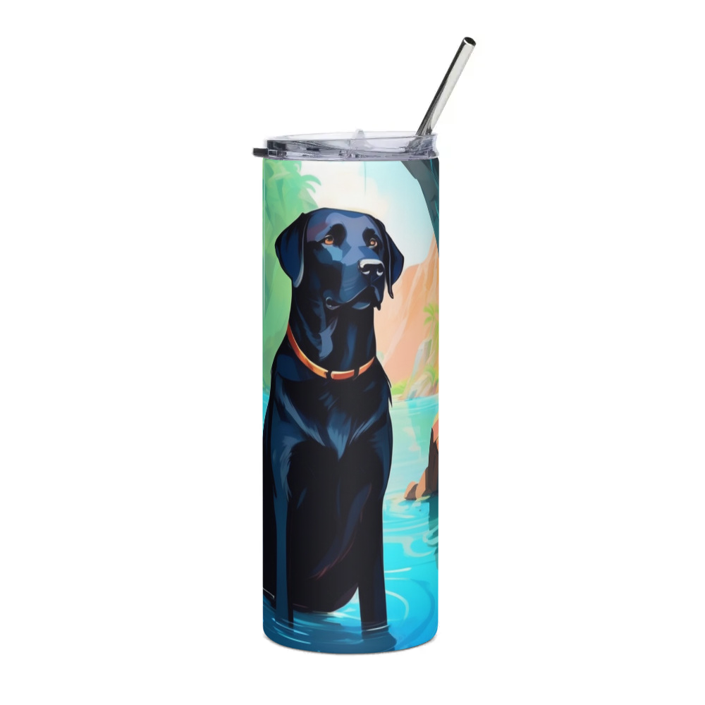 PugMug Custom Black Labrador Retriever Stainless Steel Tumbler