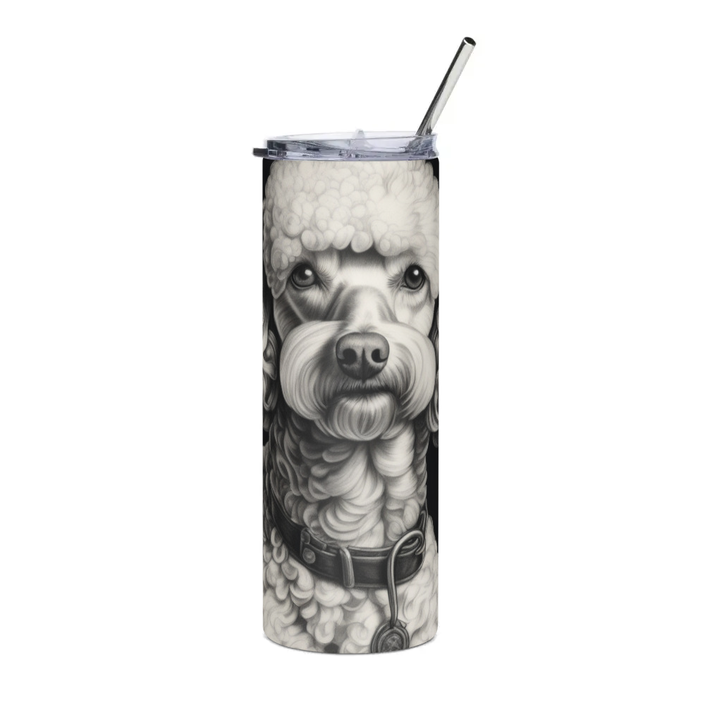 PugMug Custom White Poodle Stainless Steel Tumbler