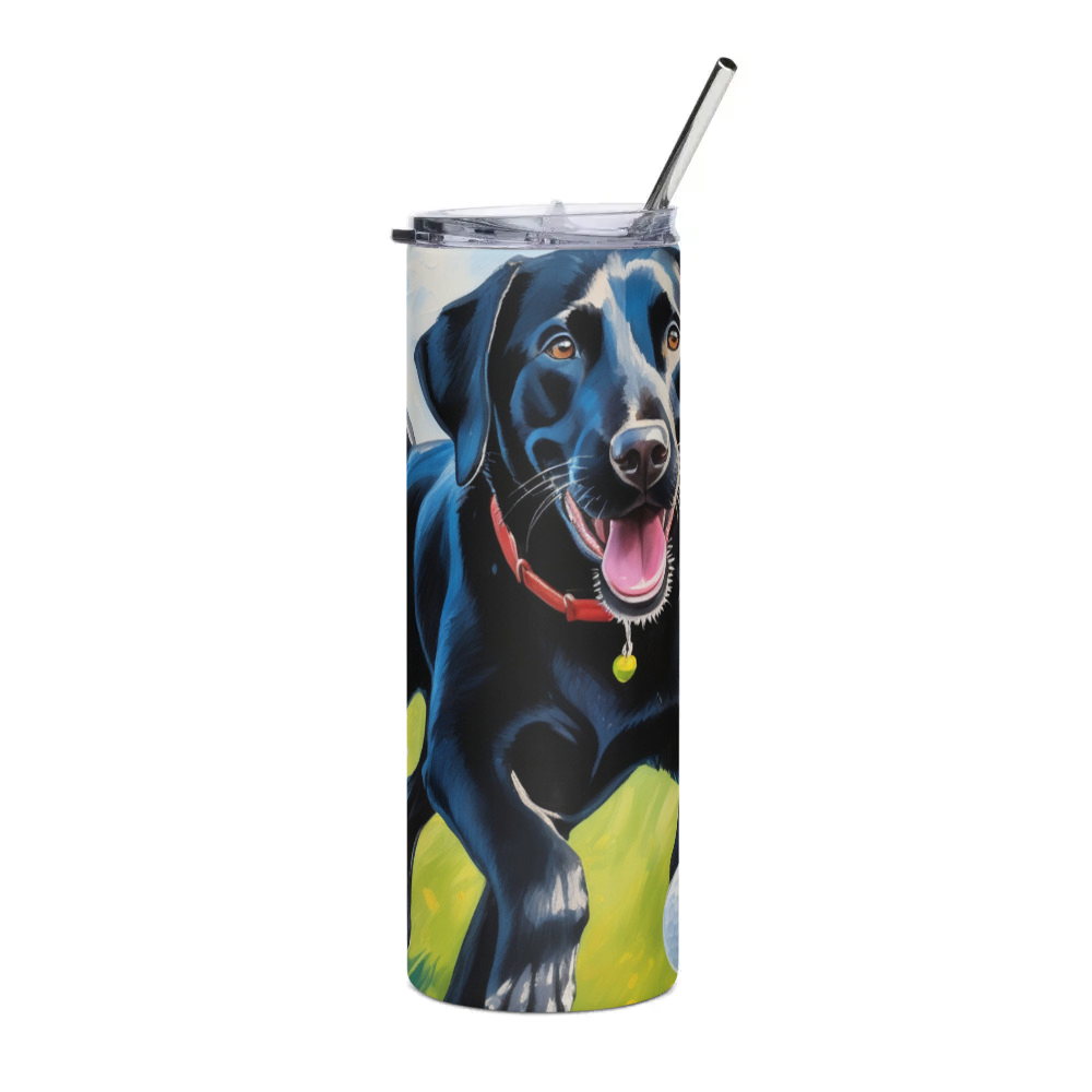 PugMug Custom Black Labrador Retriever Stainless Steel Tumbler