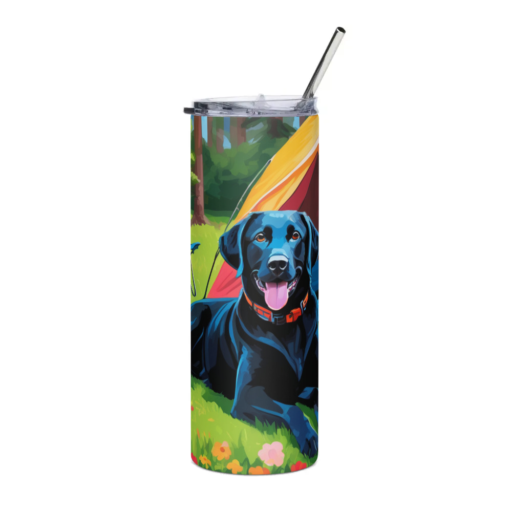 PugMug Custom Black Labrador Retriever Stainless Steel Tumbler