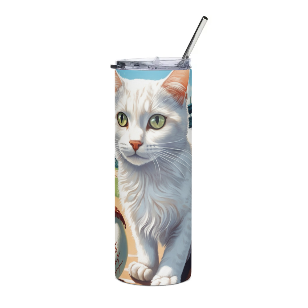 PugMug Custom White Companion Cat Stainless Steel Tumbler