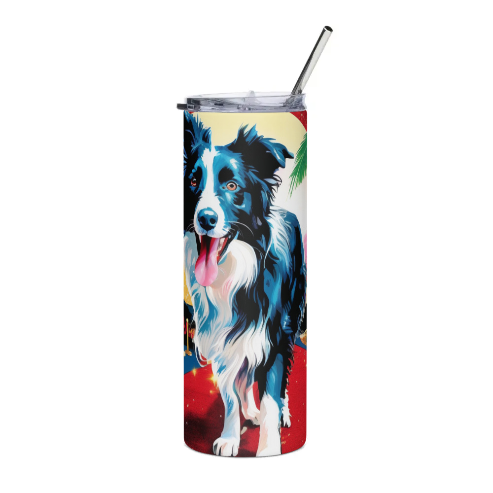PugMug Custom Border Collie Stainless Steel Tumbler