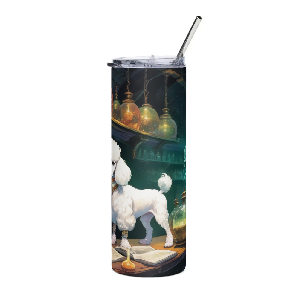 PugMug Custom White Poodle Stainless Steel Tumbler