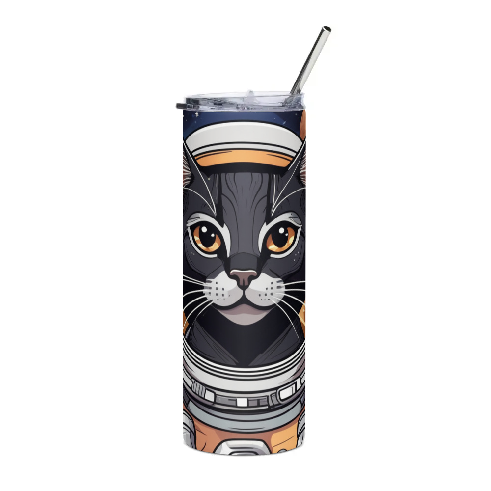 PugMug Custom Black Abyssinian Cat Stainless Steel Tumbler