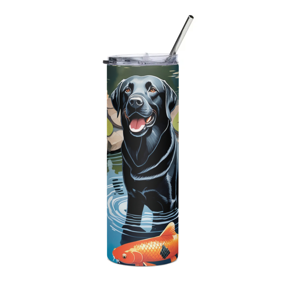 PugMug Custom Black Labrador Retriever Stainless Steel Tumbler