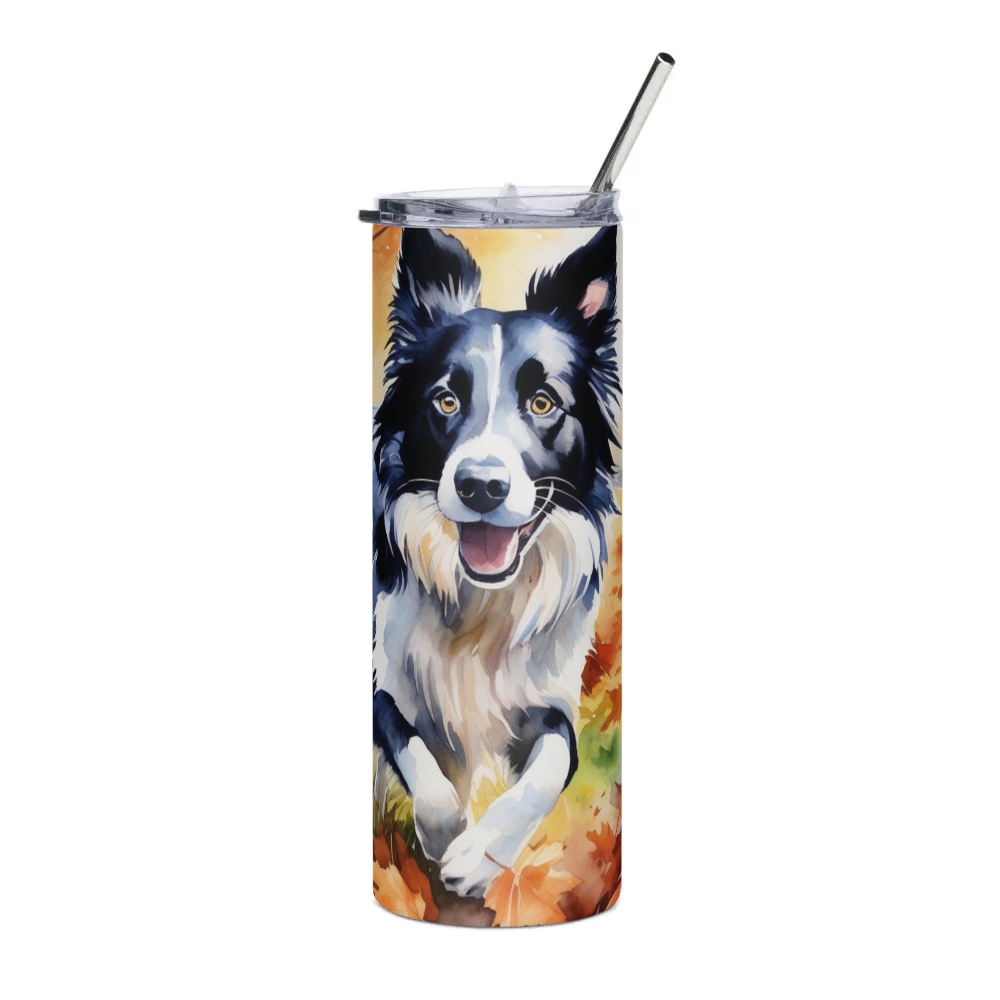 PugMug Custom Border Collie Stainless Steel Tumbler